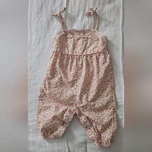 Nordstrom Pink Floral Romper with Tie Straps